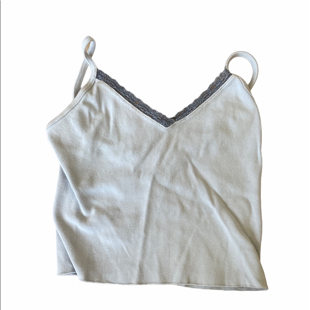 baby blue brandy melville nicolette tank lace top